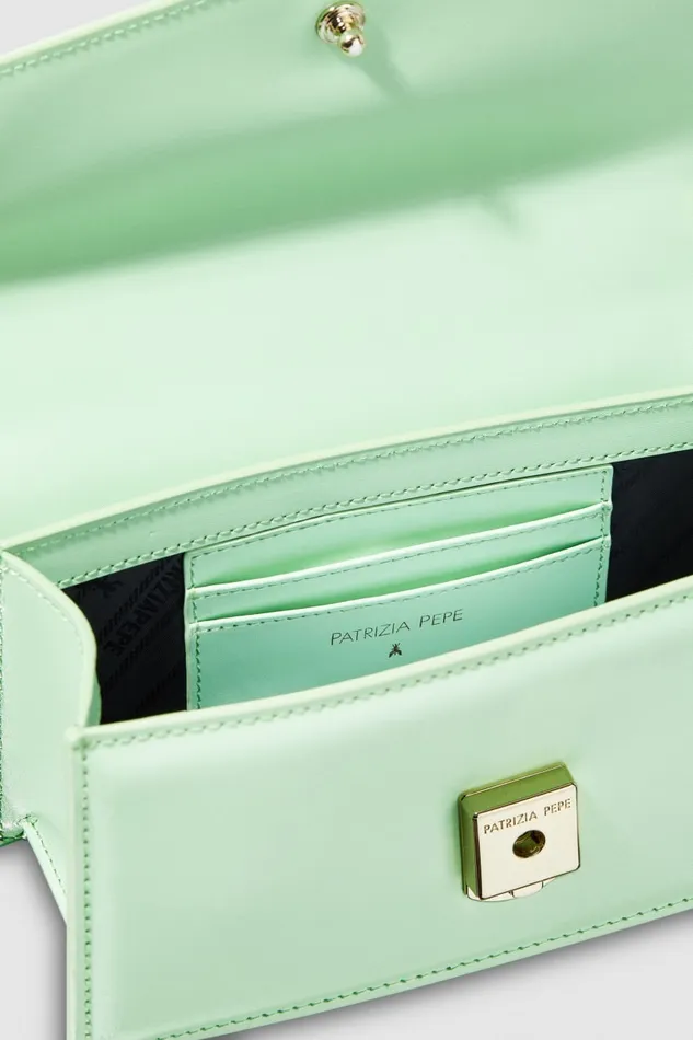 Patrizia Pepe Green Leather Fly Bamby Bag Planet Green Bags Handbags