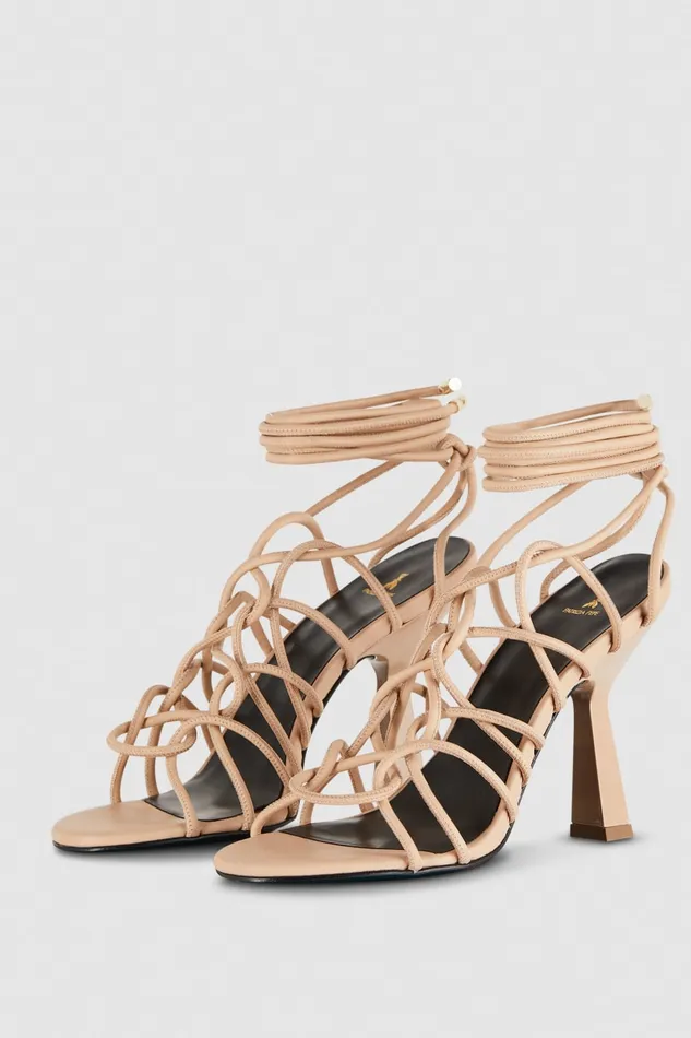 Patrizia Pepe Heeled Ankle Sandals Beige Sunlight Soup beige Footwear