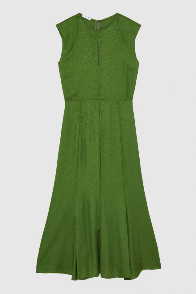 Patrizia Pepe Jacquard Viscose Midi Dress Green Green Garden Apparel Midi