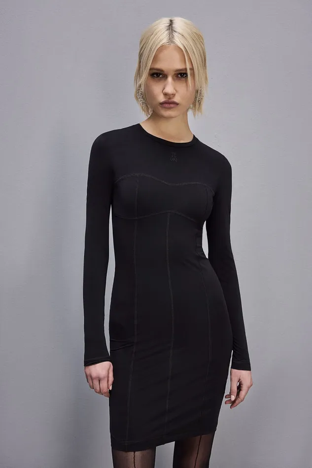 Patrizia Pepe Jersey Mini Dress Black Nero Apparel Mini