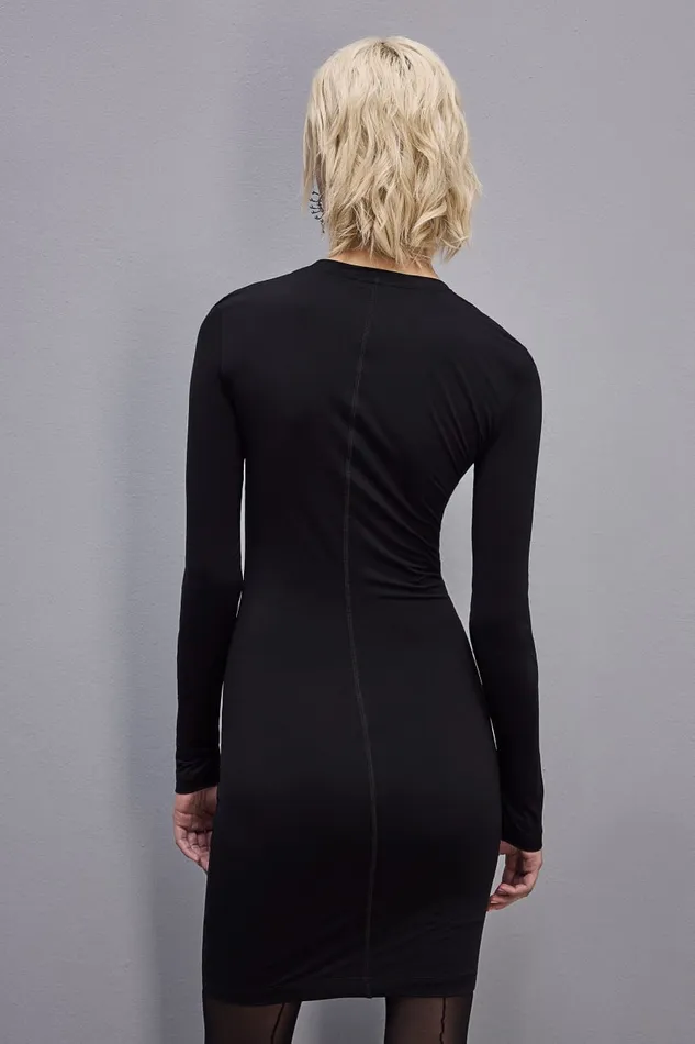 Patrizia Pepe Jersey Mini Dress Black Nero Apparel Mini