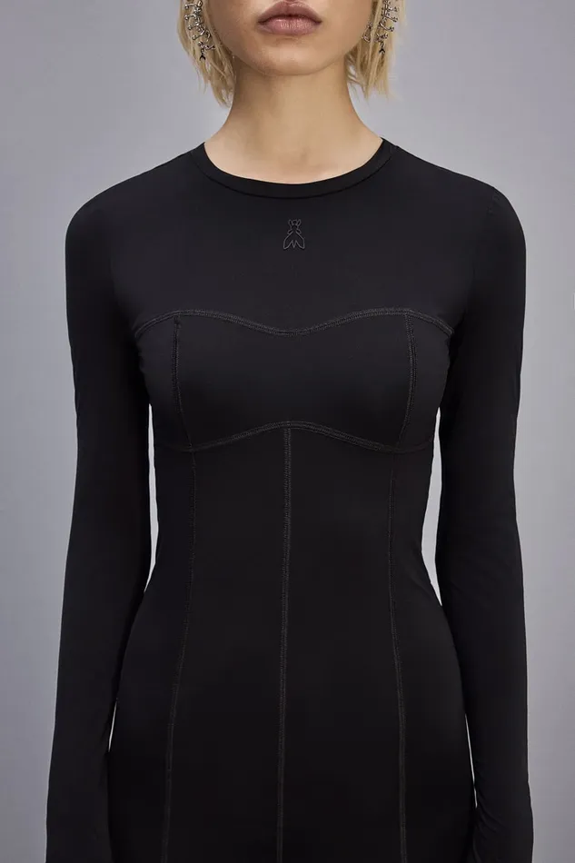 Patrizia Pepe Jersey Mini Dress Black Nero Apparel Mini