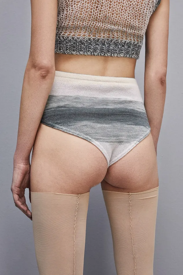 Patrizia Pepe Knitted Culotte Shorts Natural Multicolor Apparel Lingerie