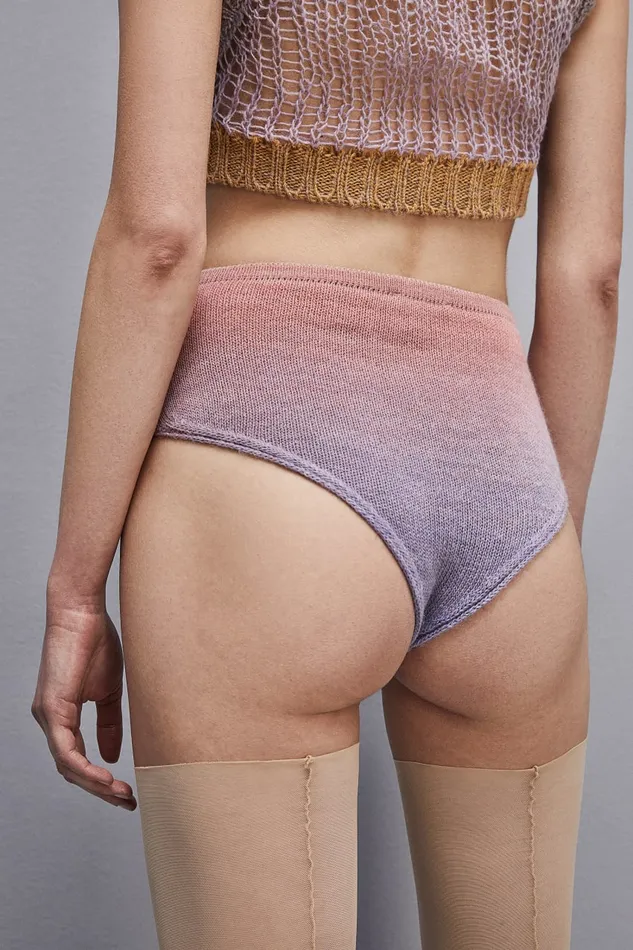 Patrizia Pepe Knitted Culotte Shorts Purple Violet Multicolor Apparel Lingerie