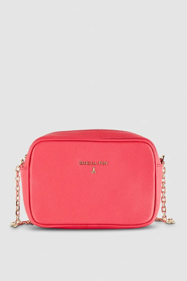 Patrizia Pepe Leather Bag With Shoulder Strap Pink Hybrid Rose Bags Crossbodys