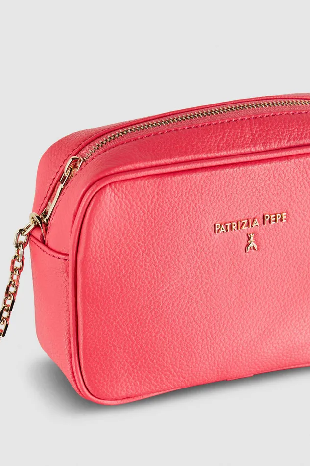 Patrizia Pepe Leather Bag With Shoulder Strap Pink Hybrid Rose Bags Crossbodys