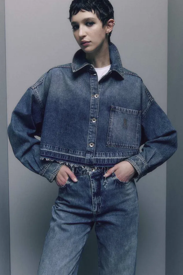 Patrizia Pepe Longsleeved Shirt In Jeans Blue Light Blue Vintage Wash Apparel Shirts
