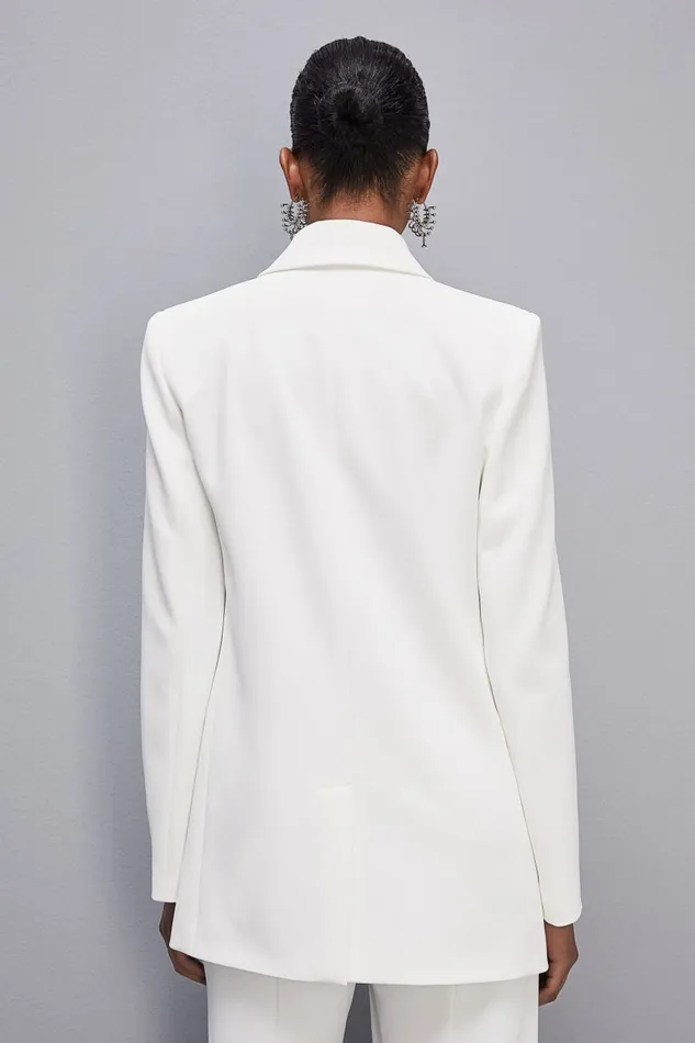 Patrizia Pepe Men039s Cut Doublebreasted Jacket White Bianco Apparel Blazers