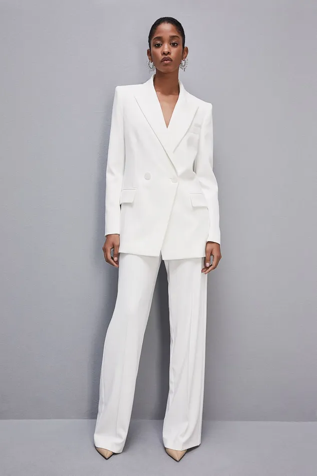 Patrizia Pepe Men039s Cut Doublebreasted Jacket White Bianco Apparel Blazers