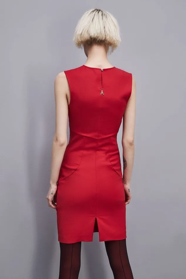 Patrizia Pepe Midi Sheath Dress Red Red Heart Apparel Mini