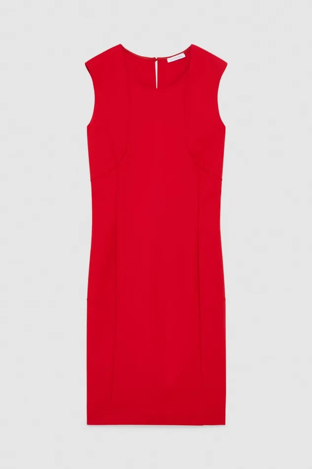 Patrizia Pepe Midi Sheath Dress Red Red Heart Apparel Mini