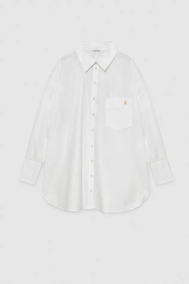 Patrizia Pepe Mini Over Shirt Dress White Bianco Ottico Apparel Mini