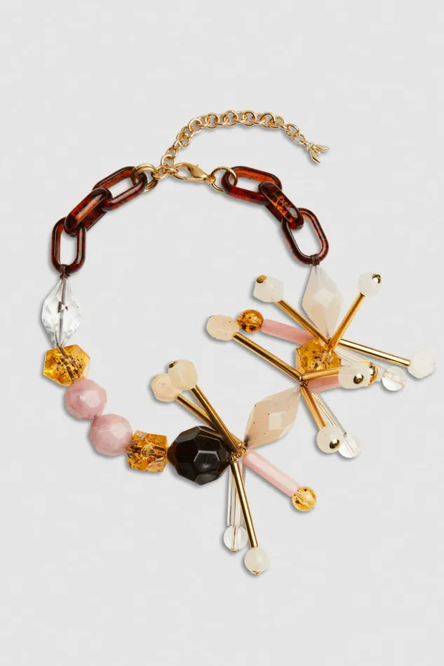 Patrizia Pepe Necklace With Techno Pop Fly Appliqu Gold Multicolor Accessories