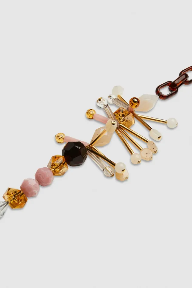 Patrizia Pepe Necklace With Techno Pop Fly Appliqu Gold Multicolor Accessories