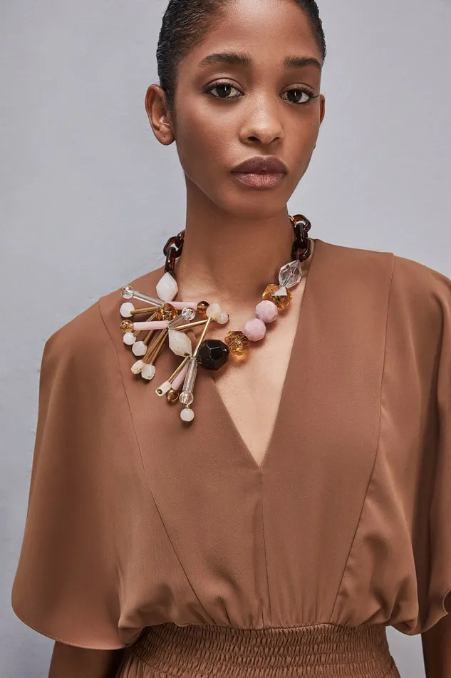 Patrizia Pepe Necklace With Techno Pop Fly Appliqu Gold Multicolor Accessories