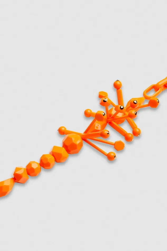 Patrizia Pepe Necklace With Techno Pop Fly Appliqu Orange Resin Orange Accessories