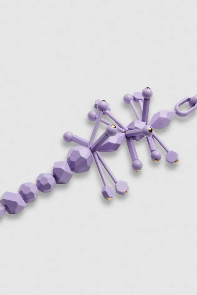 Patrizia Pepe Necklace With Techno Pop Fly Appliqu Pink Resin Lilac Accessories