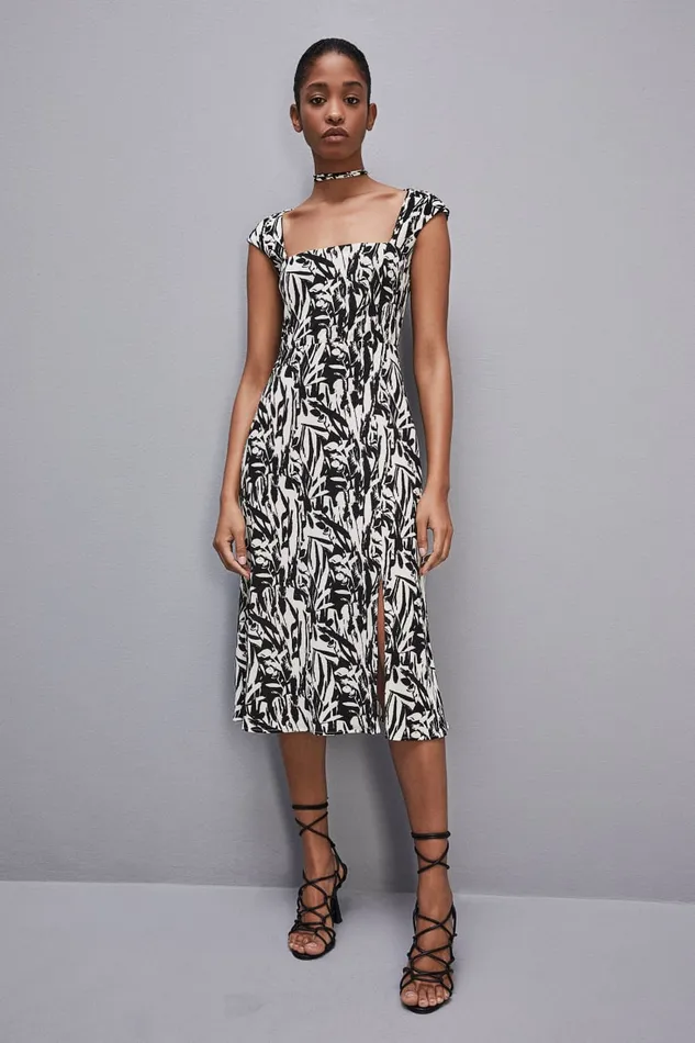 Patrizia Pepe Patterned Jersey Midi Dress White Brush Fantasy Apparel Midi