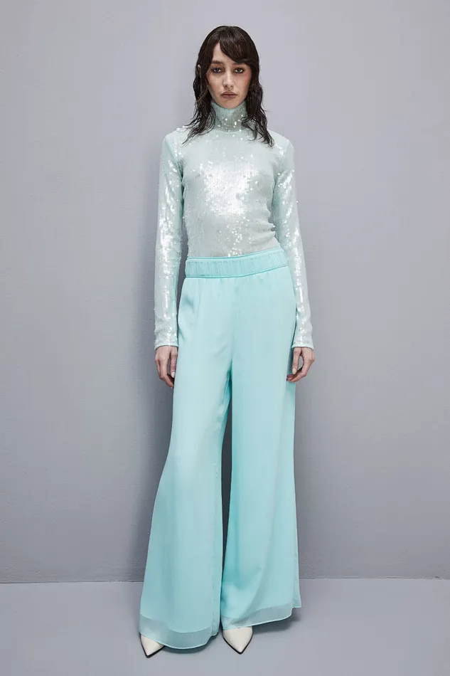 Patrizia Pepe Sequined Body Shirt Green Jade Green Apparel Tops