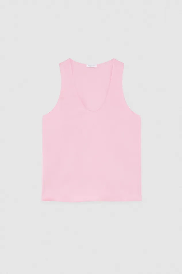 Patrizia Pepe Shiny Satin Blouse Pink Cold Pink Apparel Blouses