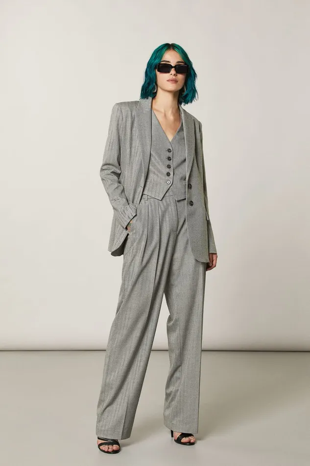 Patrizia Pepe Soft Viscose Pants Grey Gray Texture Apparel Palazzo