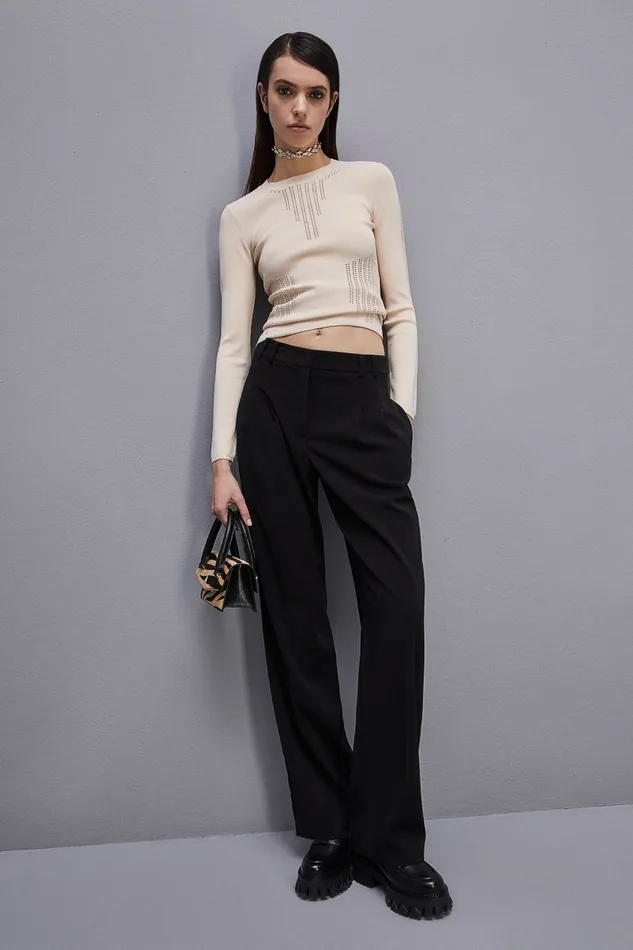 Patrizia Pepe Viscose Bodycon Sweater Beige Ivory Skin Apparel Sweaters
