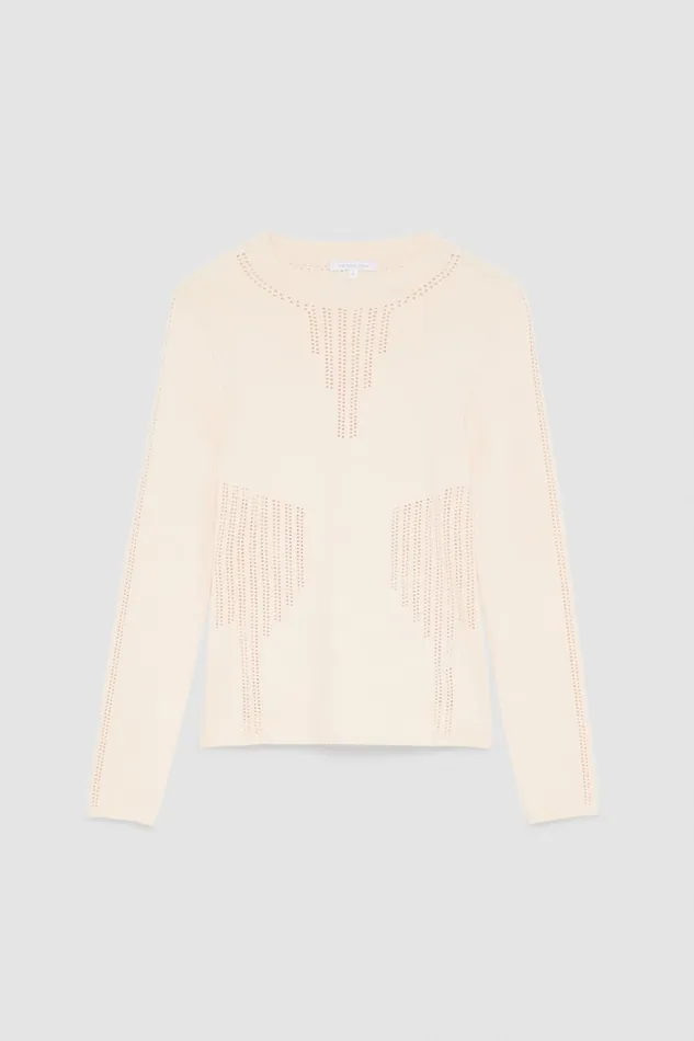 Patrizia Pepe Viscose Bodycon Sweater Beige Ivory Skin Apparel Sweaters
