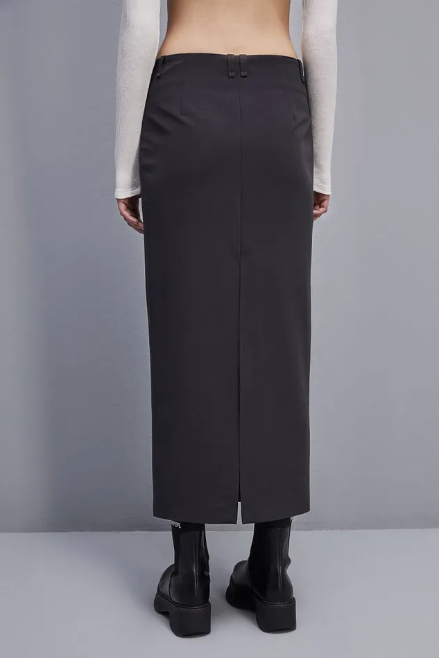 Patrizia Pepe Viscose Pencil Skirt Grey Milano Gray Apparel Long