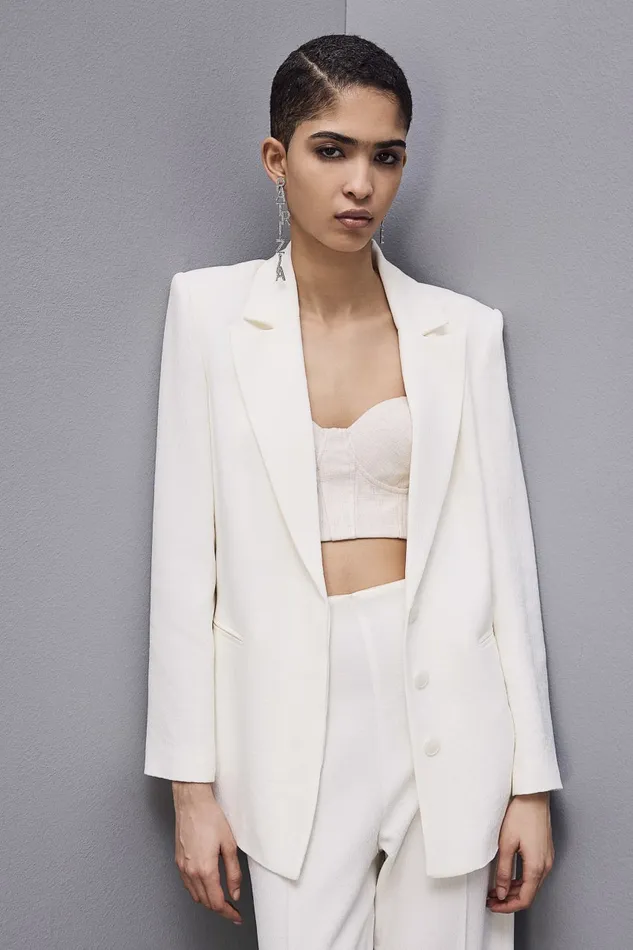 Patrizia Pepe Women039s Viscose Jacket White Bianco Apparel Blazers