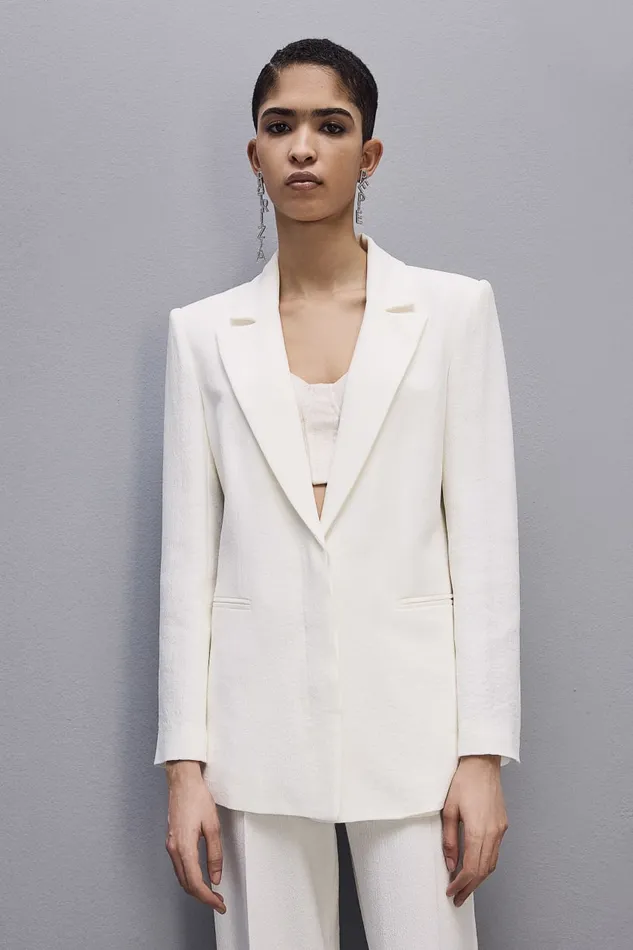 Patrizia Pepe Women039s Viscose Jacket White Bianco Apparel Blazers