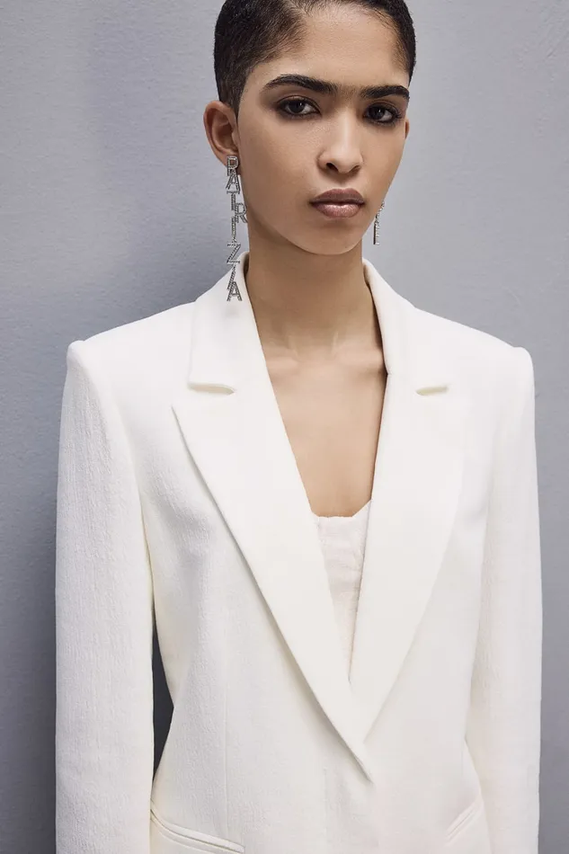 Patrizia Pepe Women039s Viscose Jacket White Bianco Apparel Blazers