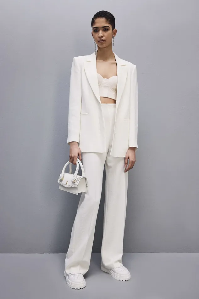Patrizia Pepe Women039s Viscose Jacket White Bianco Apparel Blazers