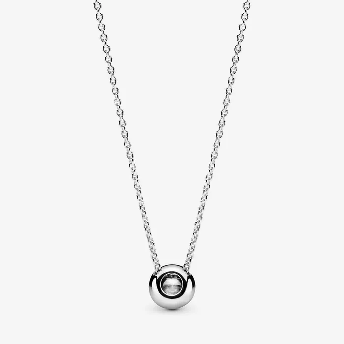 Pendant Necklaces Women Pandora Round Sparkle Halo Necklace Sterling Silver