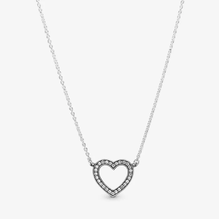 Pendant Necklaces Women Pandora Sparkling Open Heart Necklace