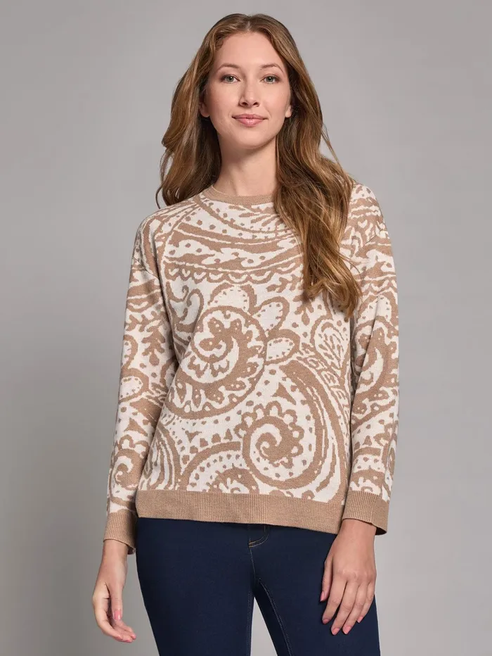 Petite Crew Neck HiLo Hem Sweater Women Jones New York Petite Tops