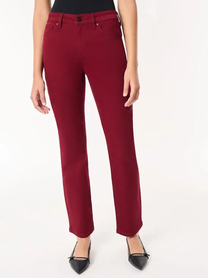 Petite Lexington Straight Leg Jeans Bordeaux Women Jones New York Petite Denim