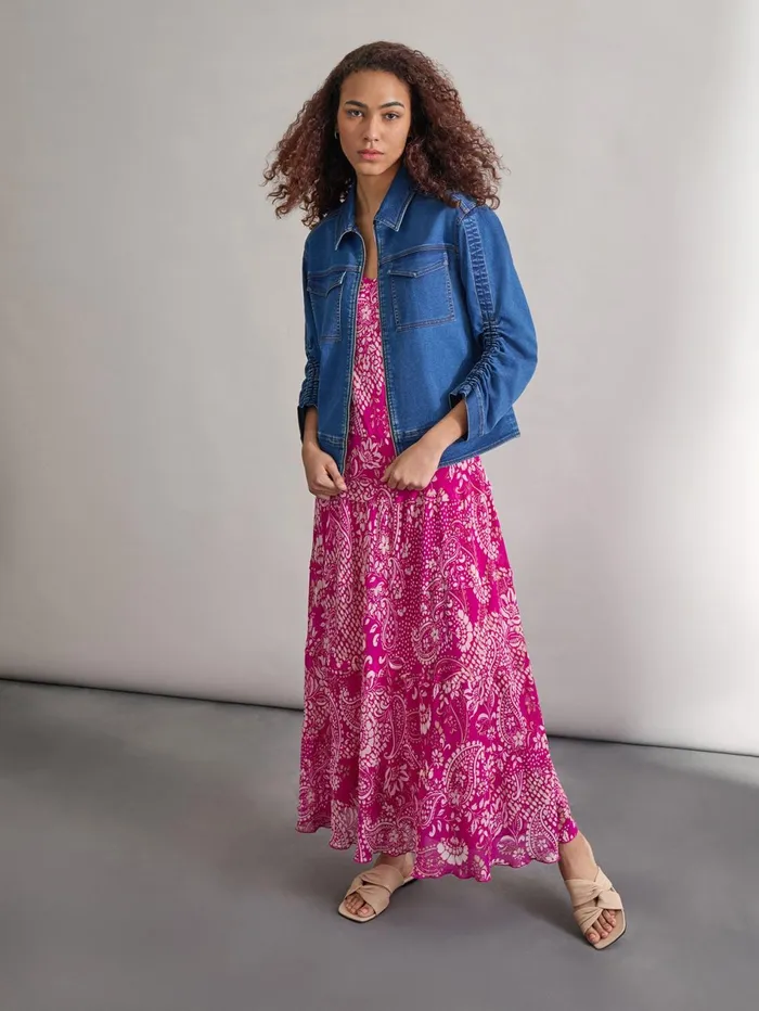 Petite Shirred Sleeve City Denim Jacket Shore Wash Women Jones New York Petite Outerwear Petite Shirred Sleeve City Denim Jacket Shore Wash Women Jones New York Petite Outerwear