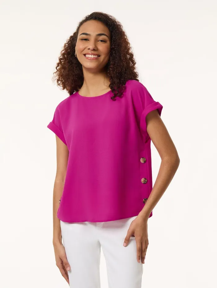 Plus Size Button Detail Blouse Jasper Crepe Women Jones New York Plus Sale