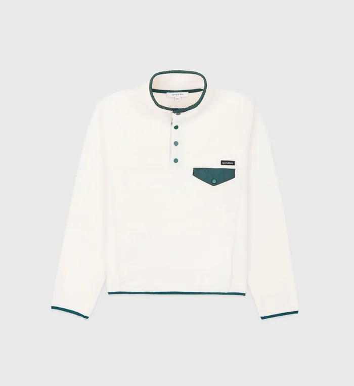 Polar Fleece And Sherpa Women Sporty and Rich Buttoned Polar Sweatshirt 8211 CreamForest