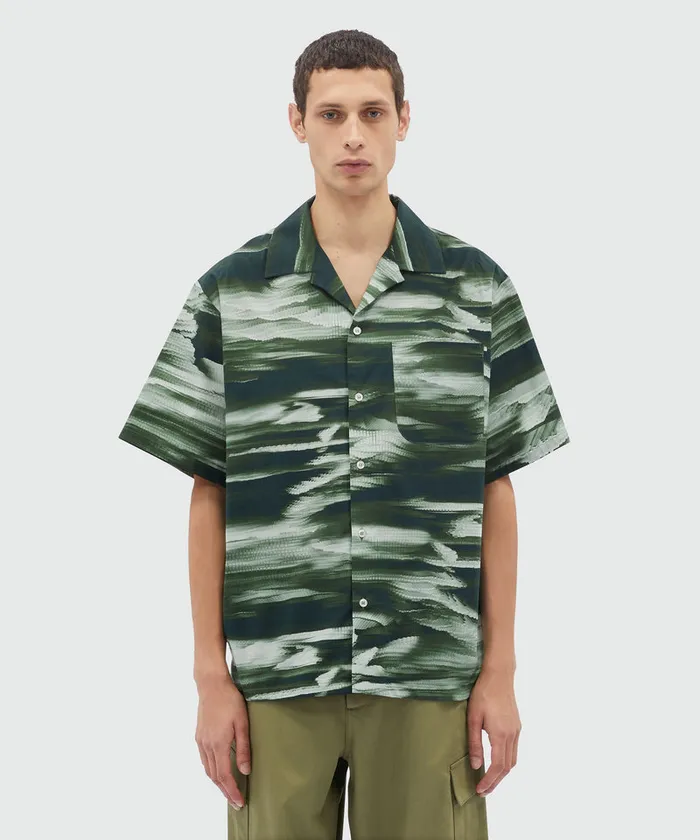 Poplin Bowling Shirt With Collection Grpahics Men MSGM Shirts