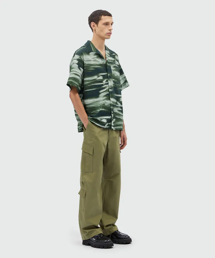 Poplin Bowling Shirt With Collection Grpahics Men MSGM Shirts