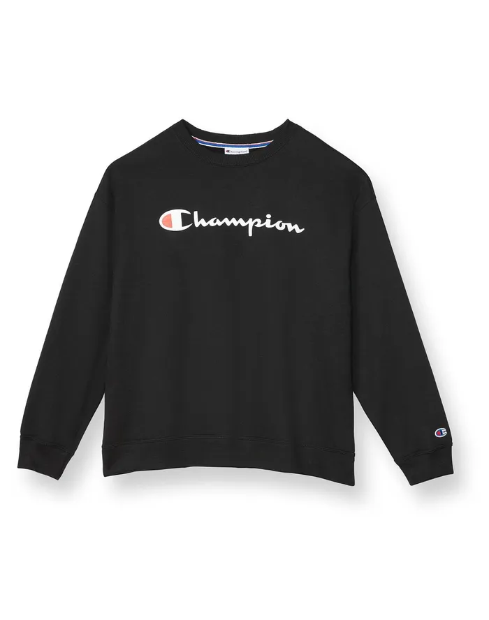Powerblend Crewneck Sweatshirt Script Logo Plus Size Black Women Champion Hoodies and Sweatshirts Powerblend Crewneck Sweatshirt Script Logo Plus Size Black Women Champion Hoodies and Sweatshirts