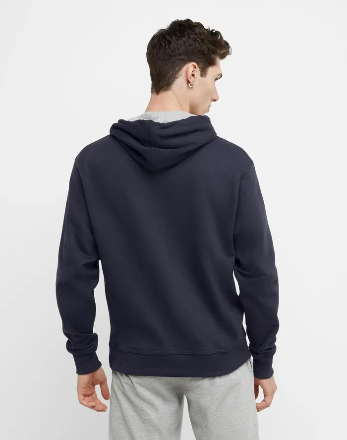 Powerblend Hoodie C Logo Navy Men Champion Hoodies and Sweatshirts
