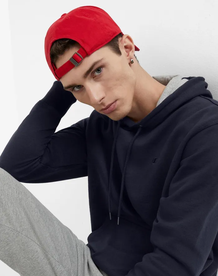 Powerblend Hoodie C Logo Navy Men Champion Hoodies and Sweatshirts