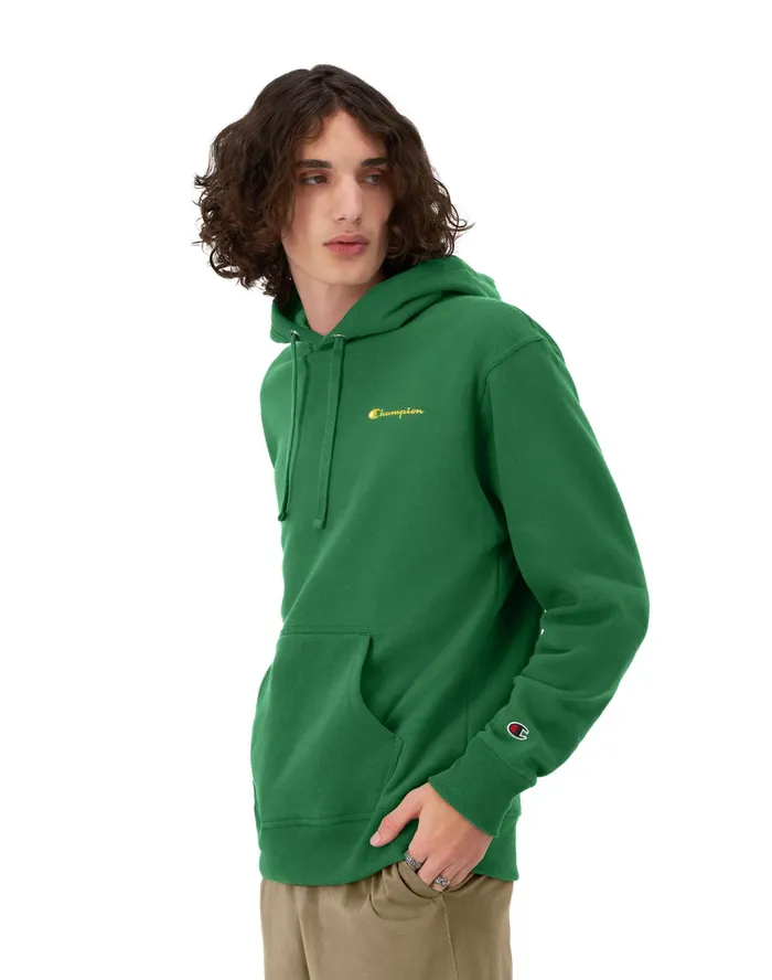 Powerblend Hoodie Classic Script Logo Road Sign Green Men Champion Hoodies and Sweatshirts