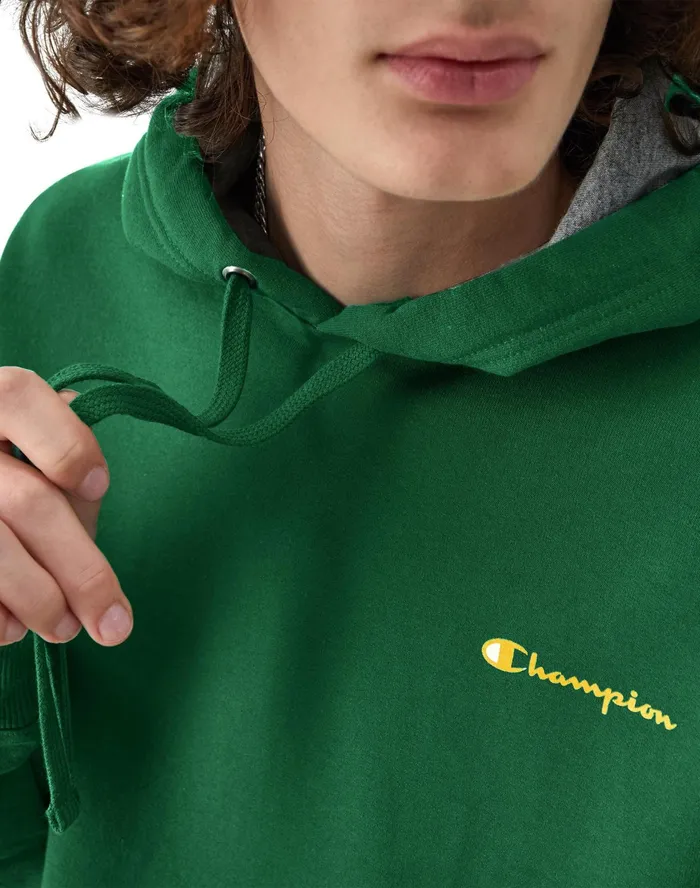 Powerblend Hoodie Classic Script Logo Road Sign Green Men Champion Hoodies and Sweatshirts