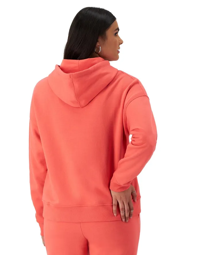 Powerblend Hoodie Script Logo High Tide Coral Women Champion Hoodies and Sweatshirts
