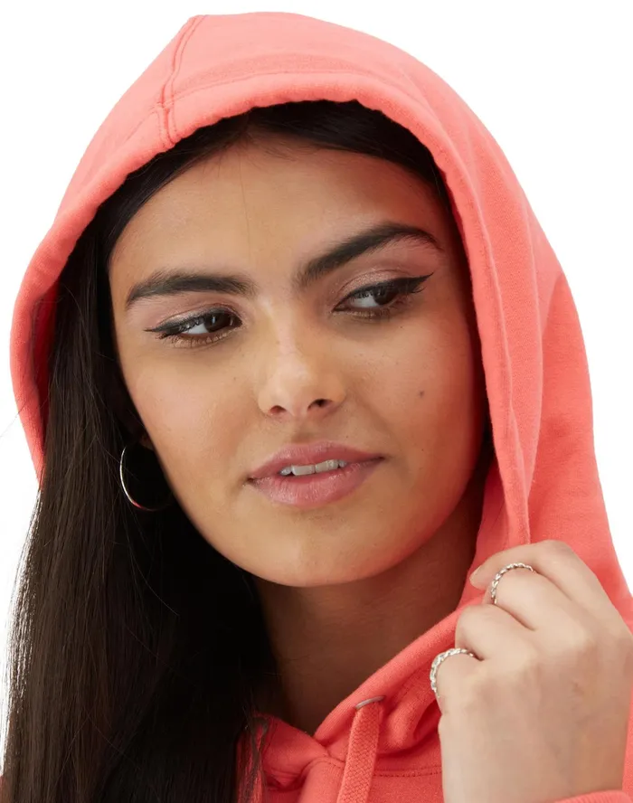 Powerblend Hoodie Script Logo High Tide Coral Women Champion Hoodies and Sweatshirts