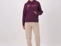 Powerblend Hoodie Script Logo High Tide Coral Women Champion Hoodies and Sweatshirts