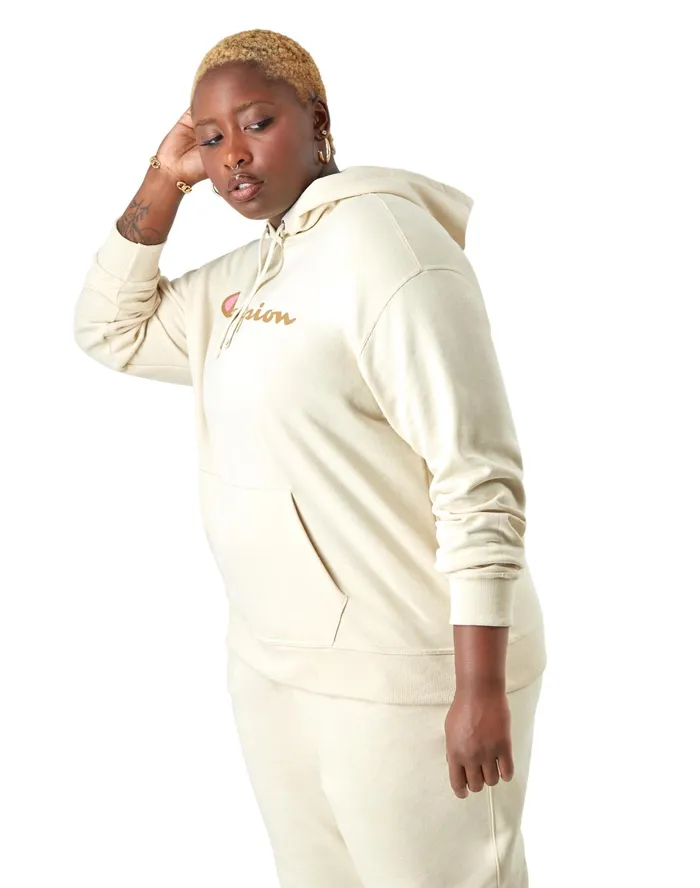 Powerblend Hoodie Script Logo Plus Size Fresh Tan Women Champion Hoodies and Sweatshirts